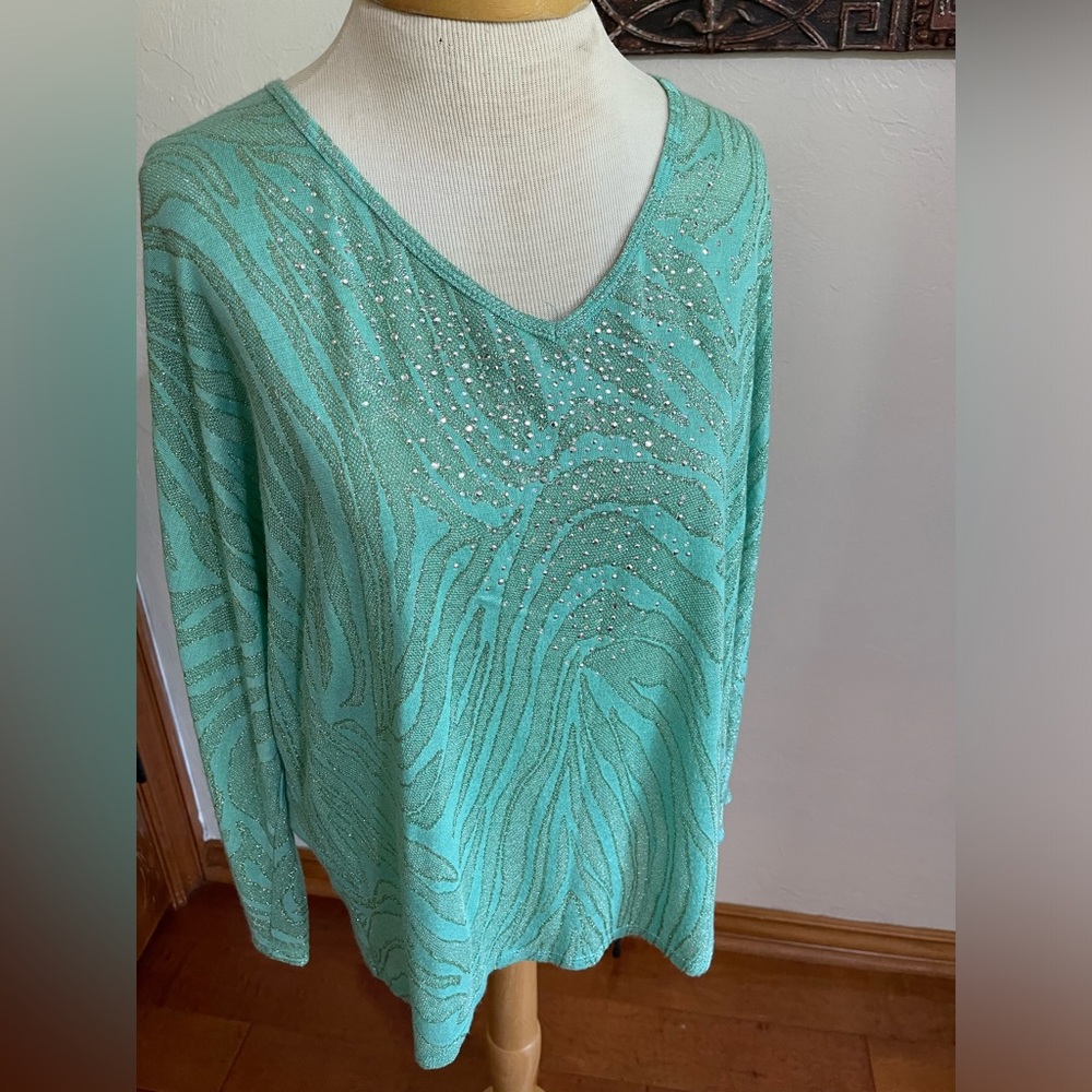 Reba Zebra Stripe Turquoise with Silver Top